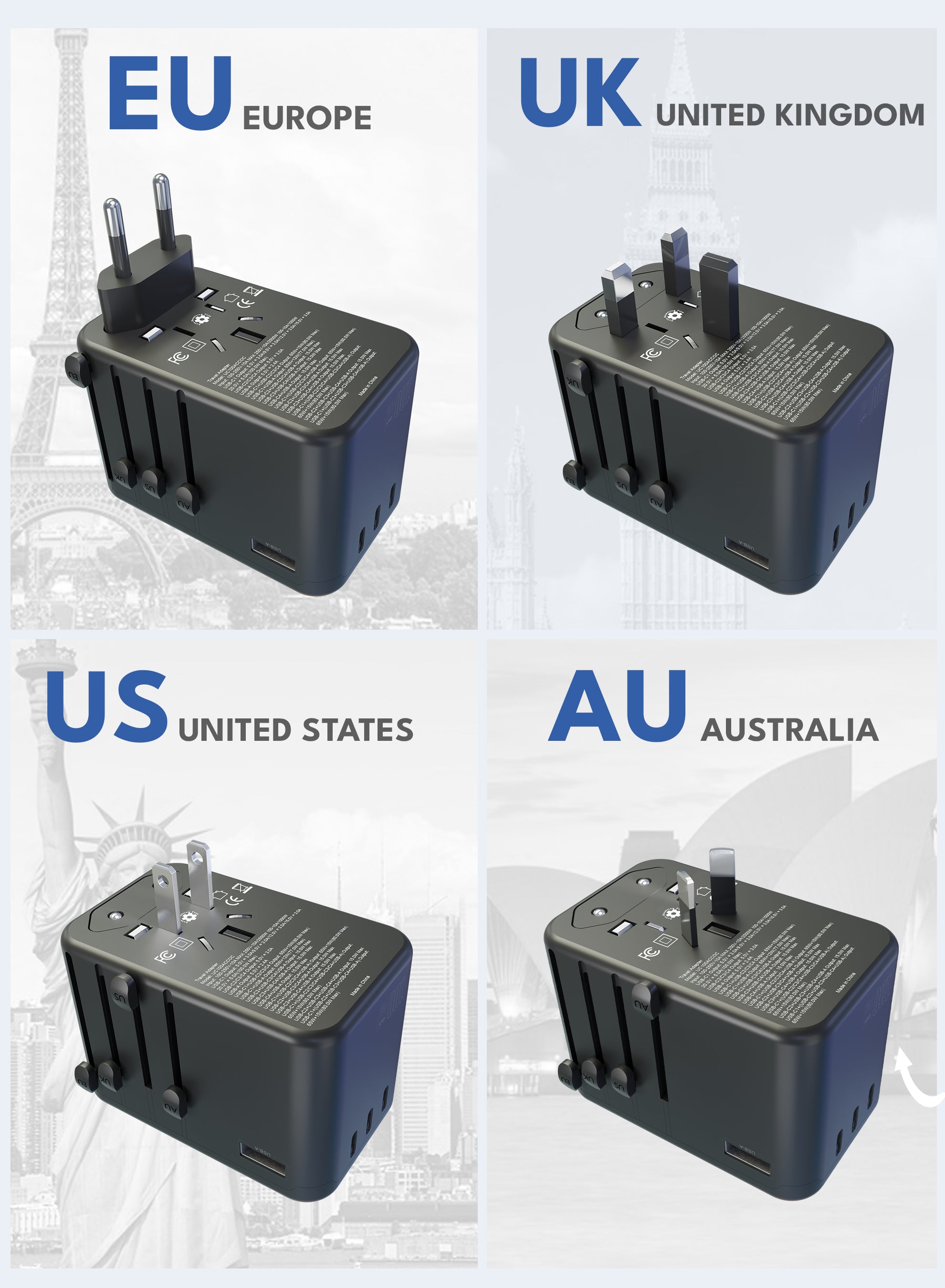 VOLTMA Cargador Universal 100W - 4 Puertos USB-C
