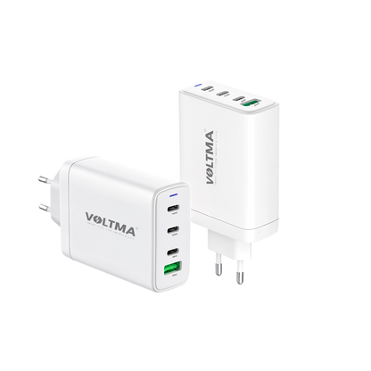 Cargador rápido Voltma GaN de 150 W, 3 USB-C + 1 USB-A
