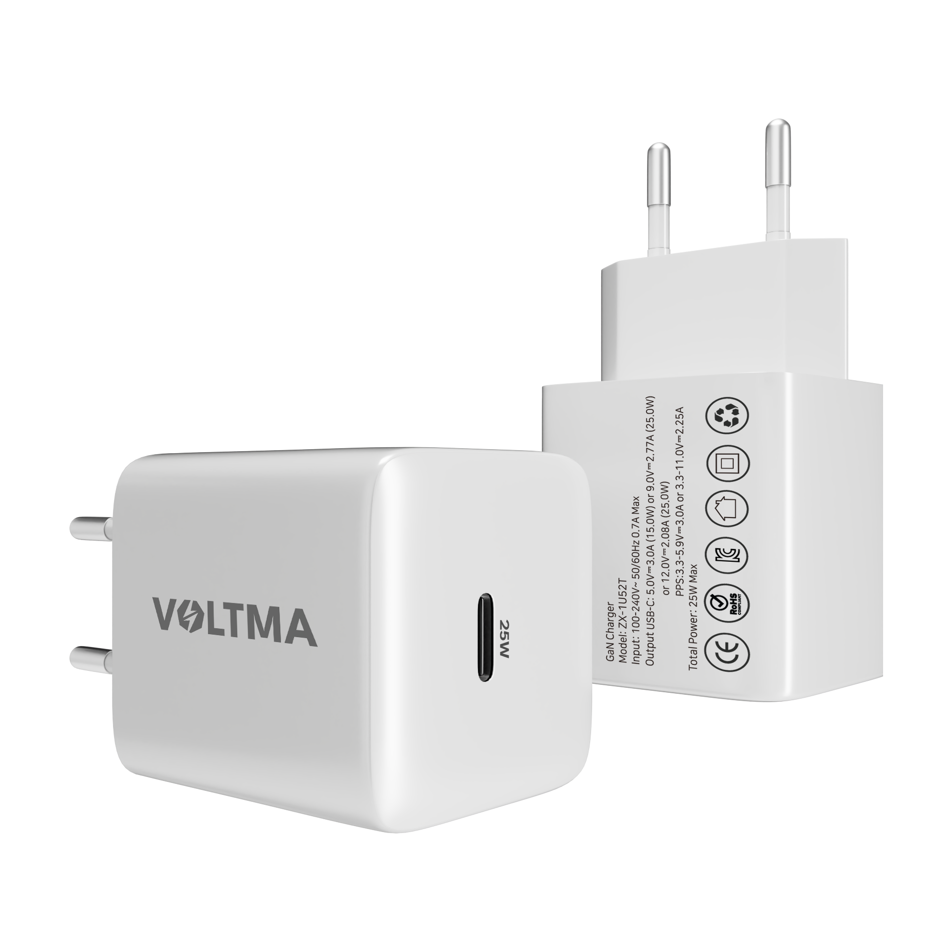 VOLTMA Cargador USB Tipo-C Rápido, 25W