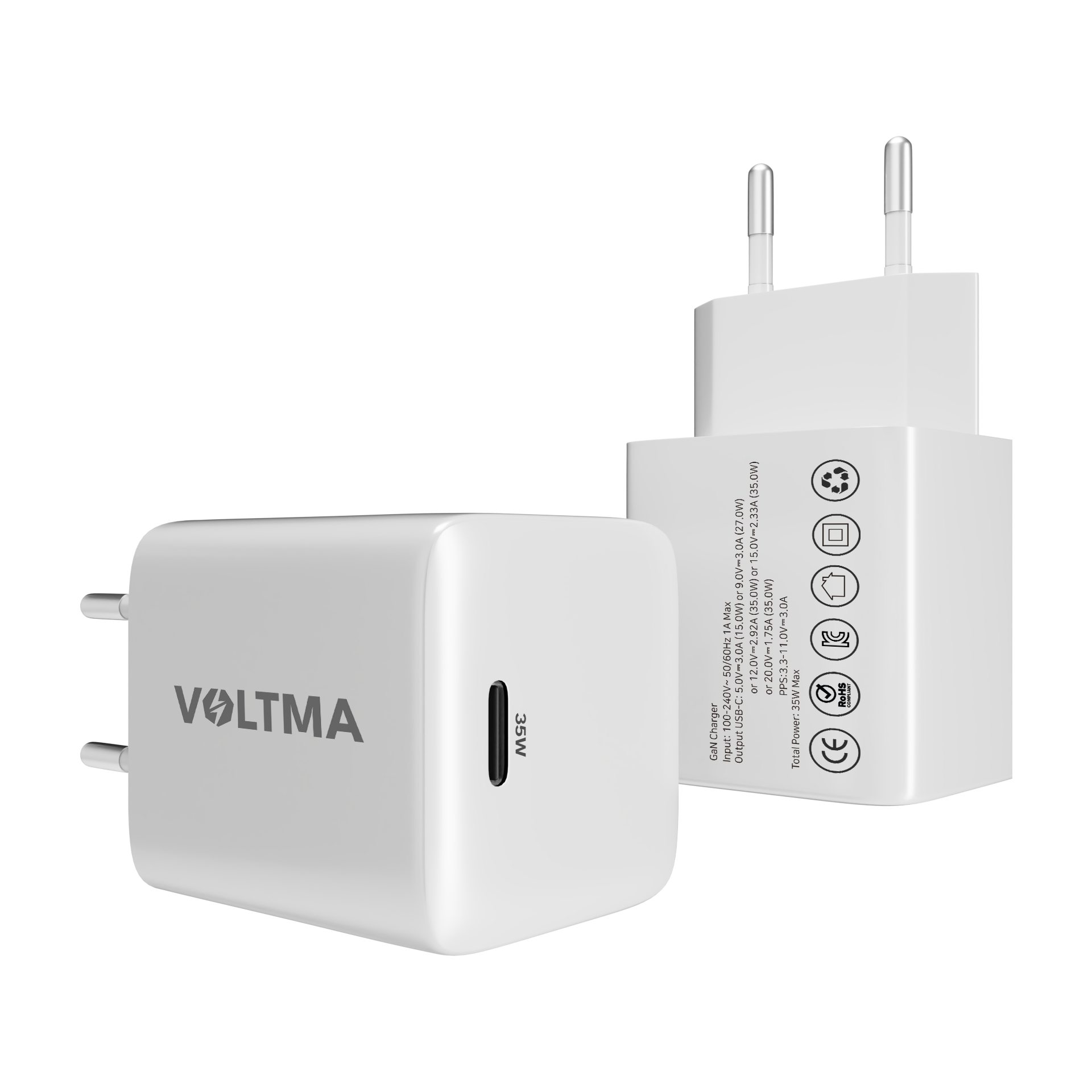 VOLTMA Cargador Rápido USB Tipo-C, 35W