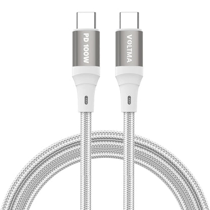 Cable de carga Voltma Premium USB C a USB C de 100 watts.