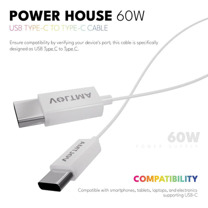 Cable de Carga USB C a USB C Voltma, 60W