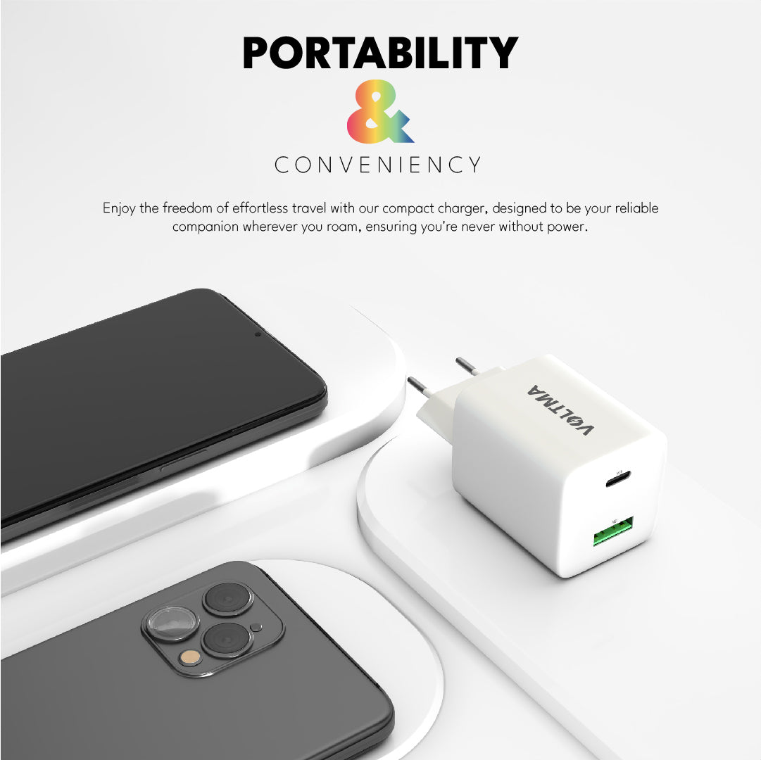 VOLTMA Cargador de 45W con 2 Puertos USB