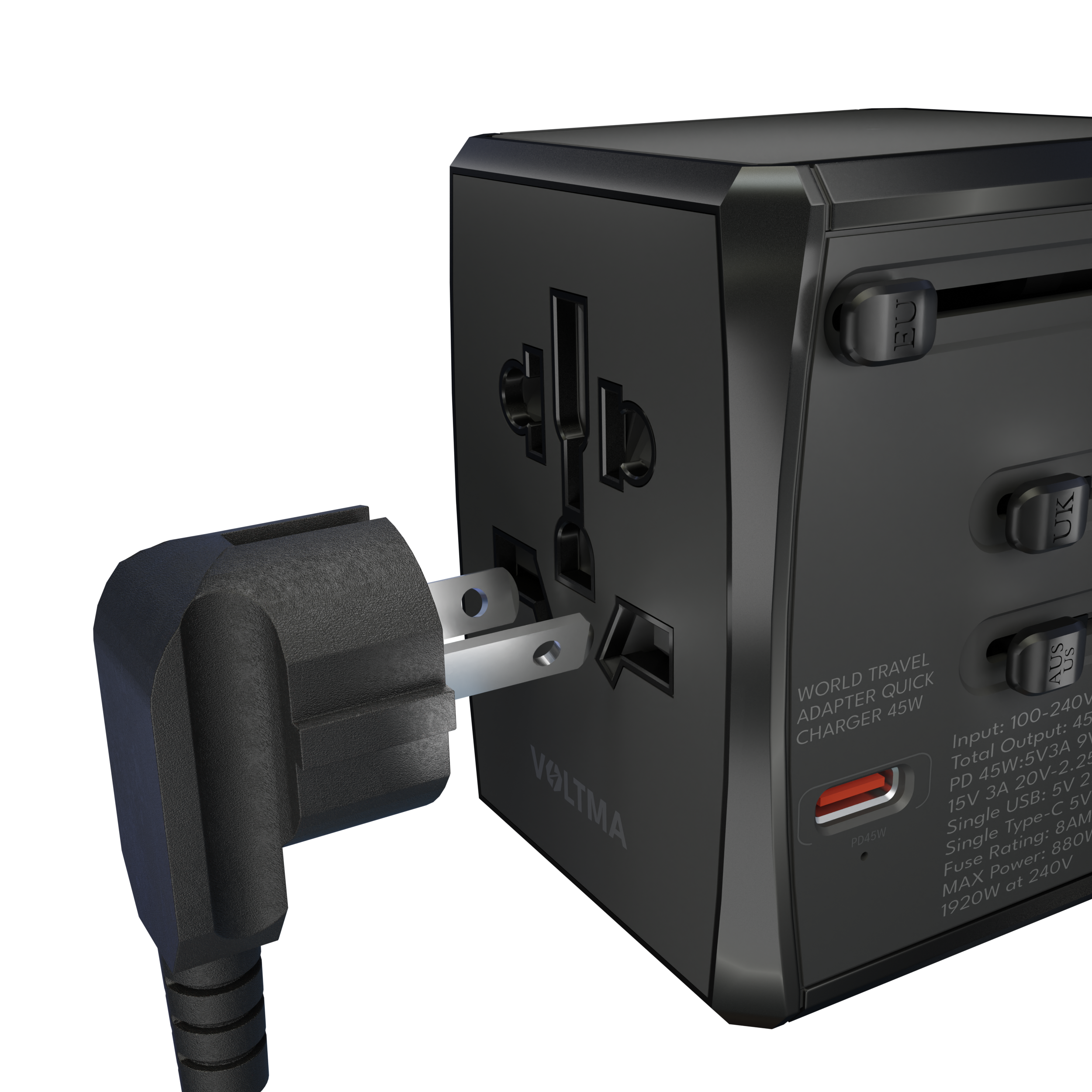 VOLTMA Cargador Universal 45W - 3 Puertos USB-C