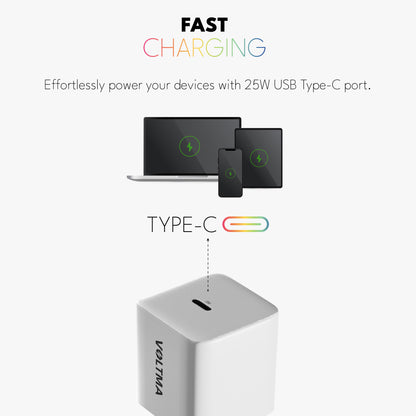 VOLTMA Cargador USB Tipo-C Rápido, 25W