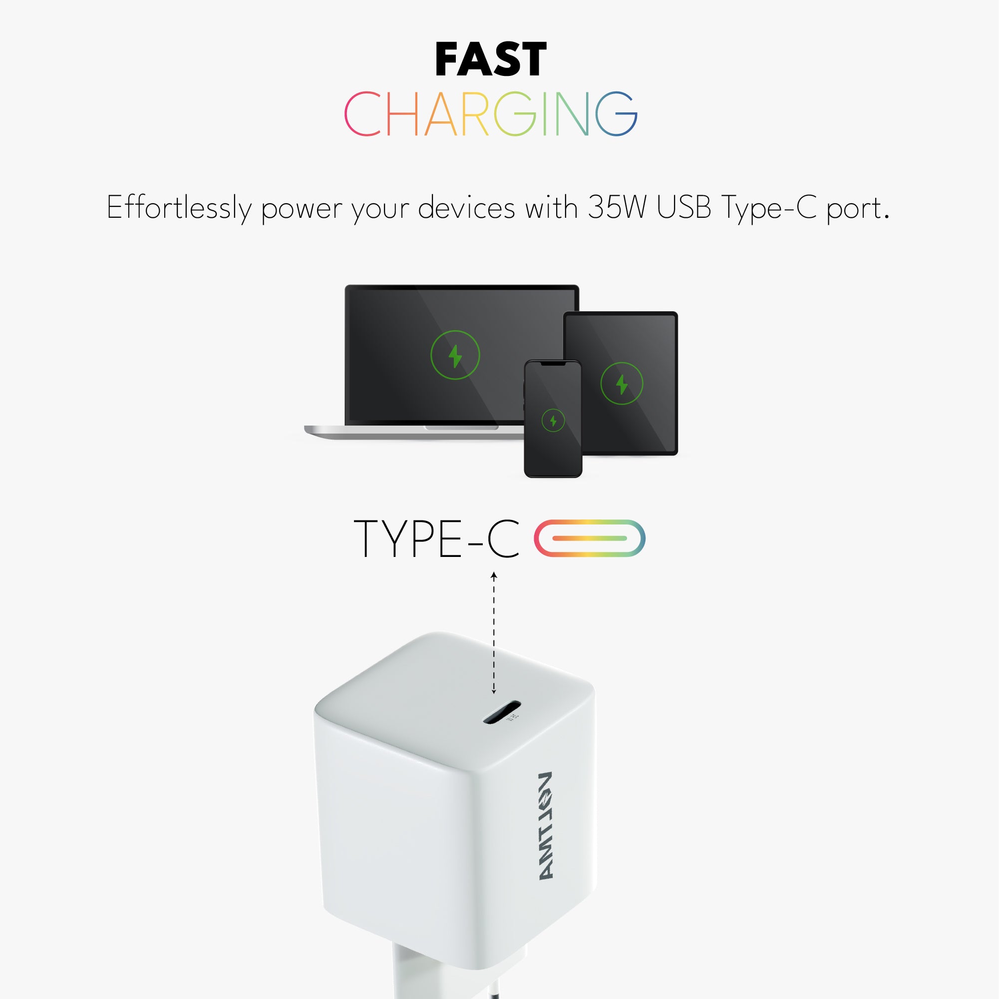 VOLTMA Cargador Rápido USB Tipo-C, 35W